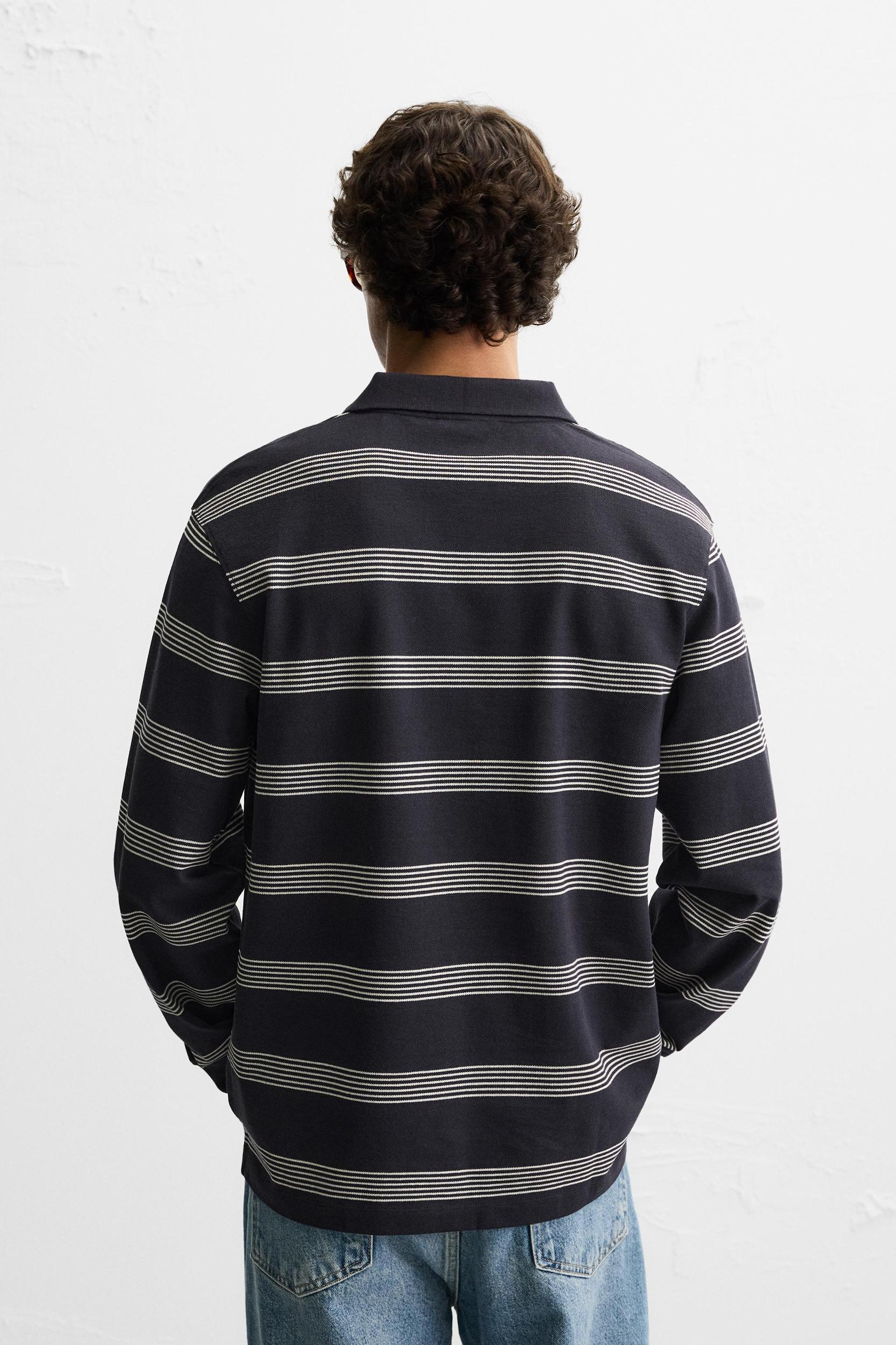 STRIPED PIQUÉ POLO SHIRT Product Image