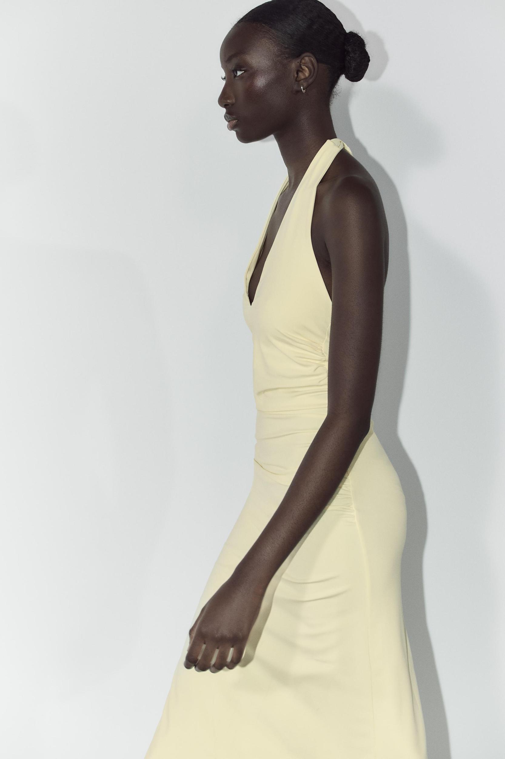 HALTER POLYAMIDE MAXI DRESS Product Image