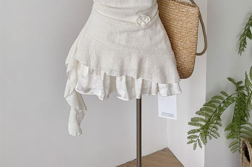 V-Neck Plain Ruffle Asymmetrical Cami Top Product Image