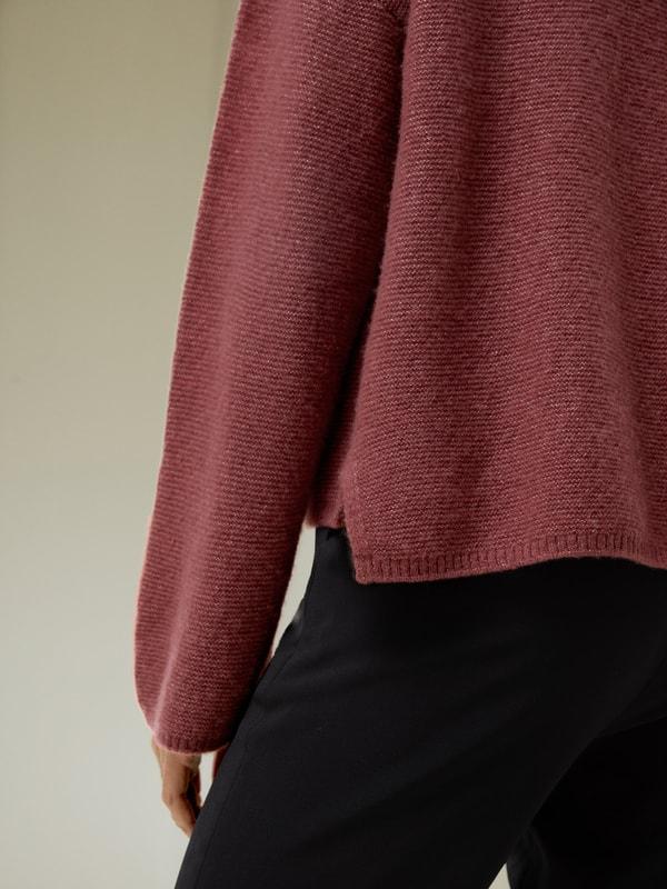 Relaxed Fit Drop-Shoulder Silk Cashmere Blend Sweatshirt Product Image
