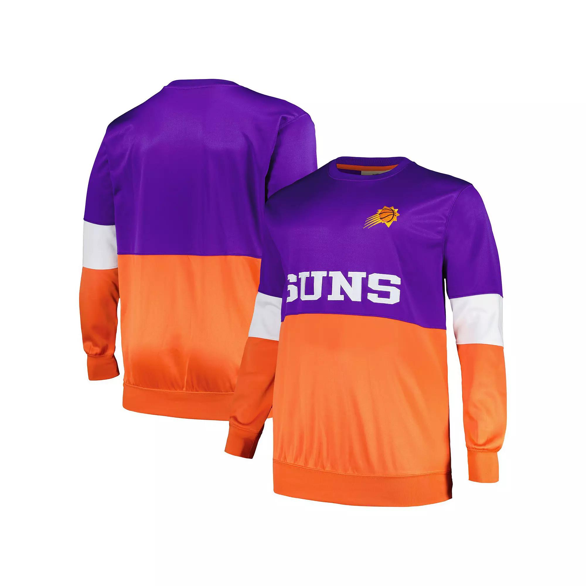Men's Fanatics Branded Purple/Orange Phoenix Suns Big & Tall Split Pullover Sweatshirt,  Product Image