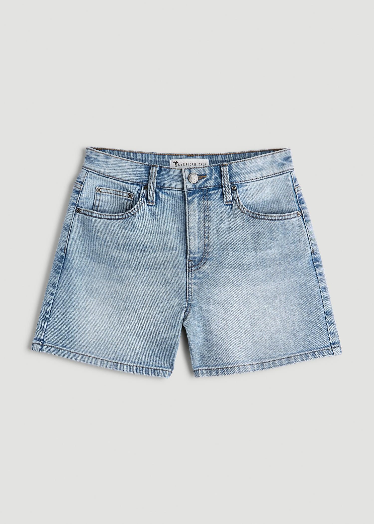 Denim Shorts for Tall Women in Surfer Blue Female Product Image