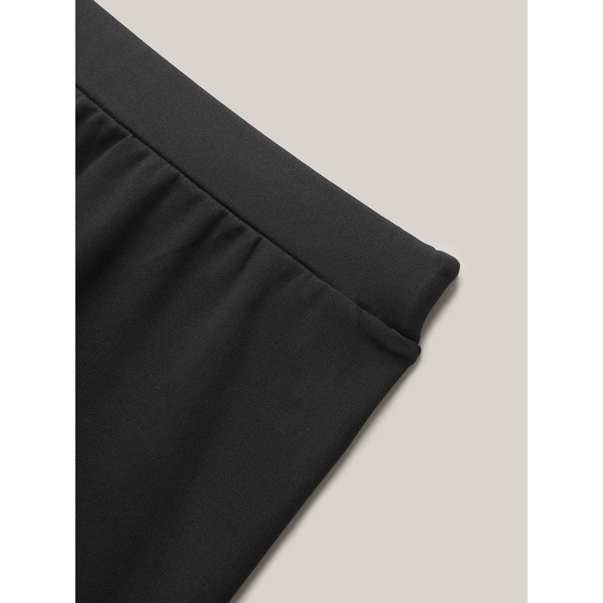 Plus Size Supersoft Lace Detail Skinny Fit Tights Women Black Elegant High stretch Skinny Mid Rise Everyday Leggings BloomChic 18-20/2X Product Image