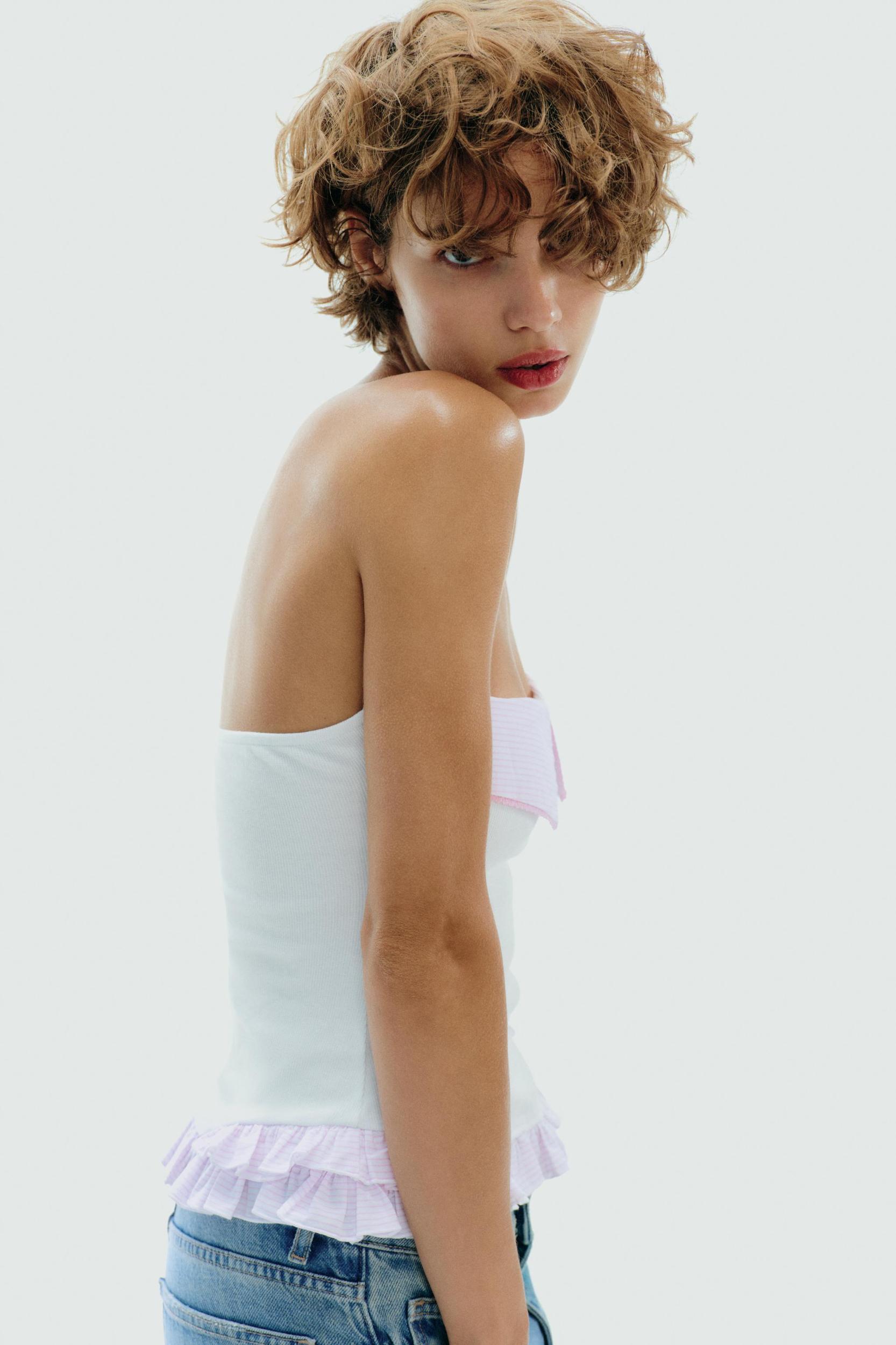 CONTRAST STRAPLESS TOP Product Image