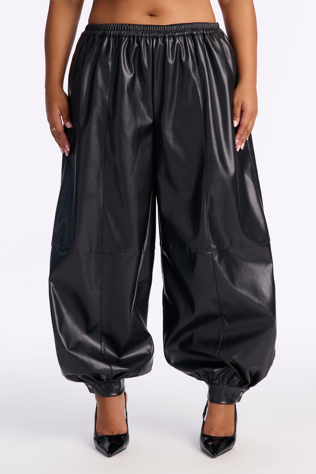 Studio Time Faux Leather Joggers 28″ - Black Female Product Image