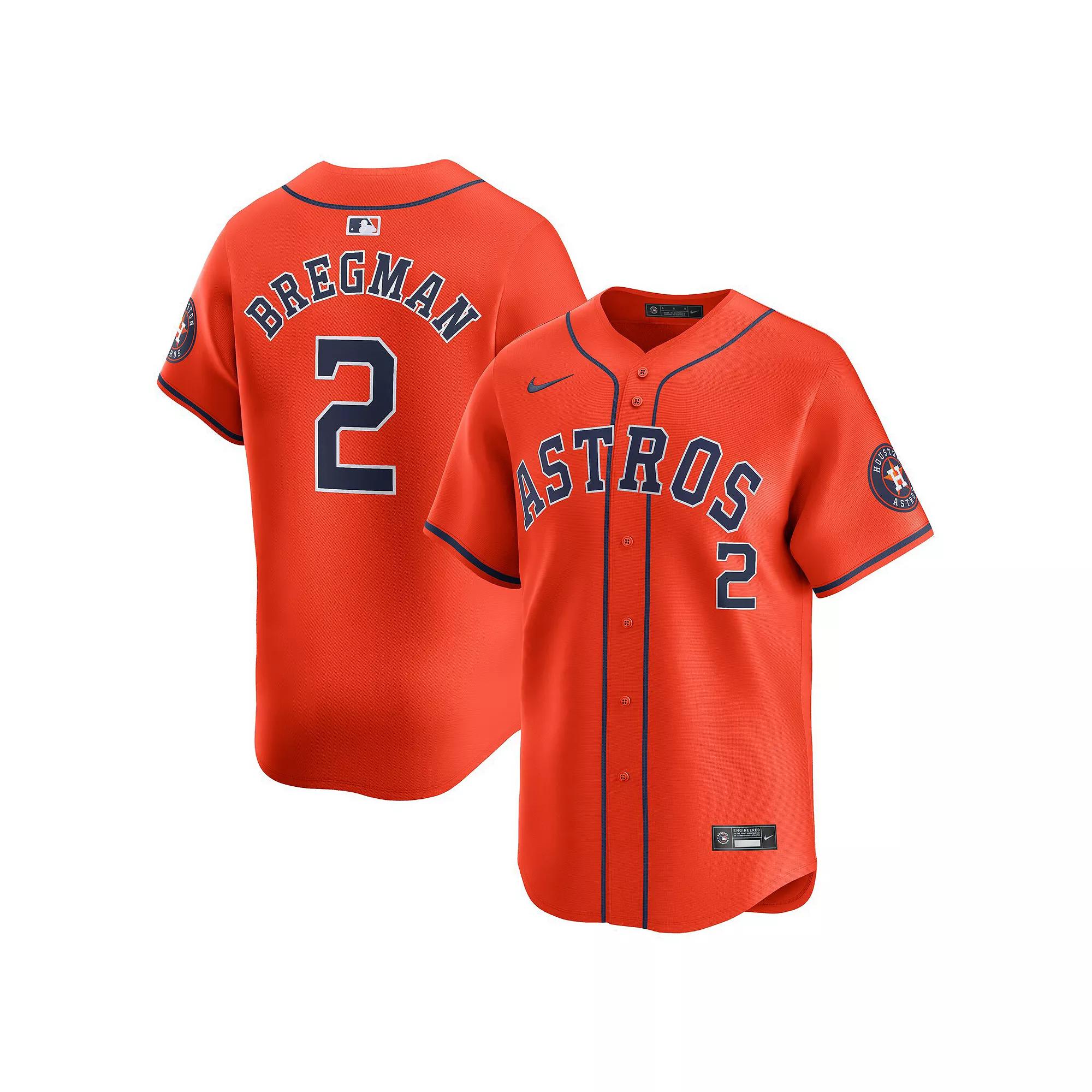 Men's Nike Alex Bregman Orange Houston Astros Alternate Limited Player Jersey, Size: Medium Product Image