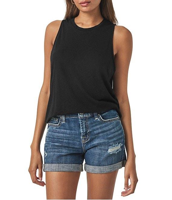 Splendid Cady Linen Blend Knit Crew Neck Sleeveless Tank Product Image