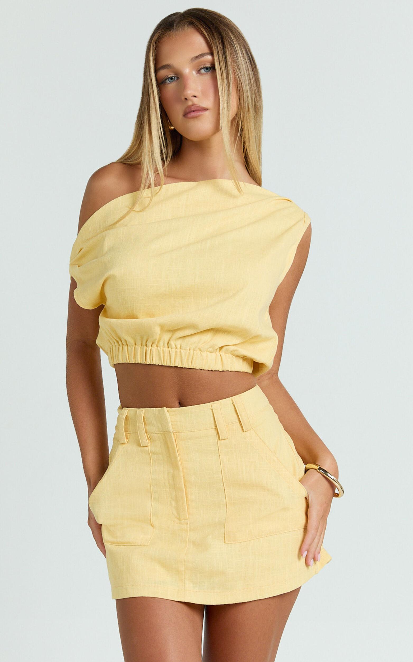 Adora Top - Asymmetrical Top in Yellow Product Image
