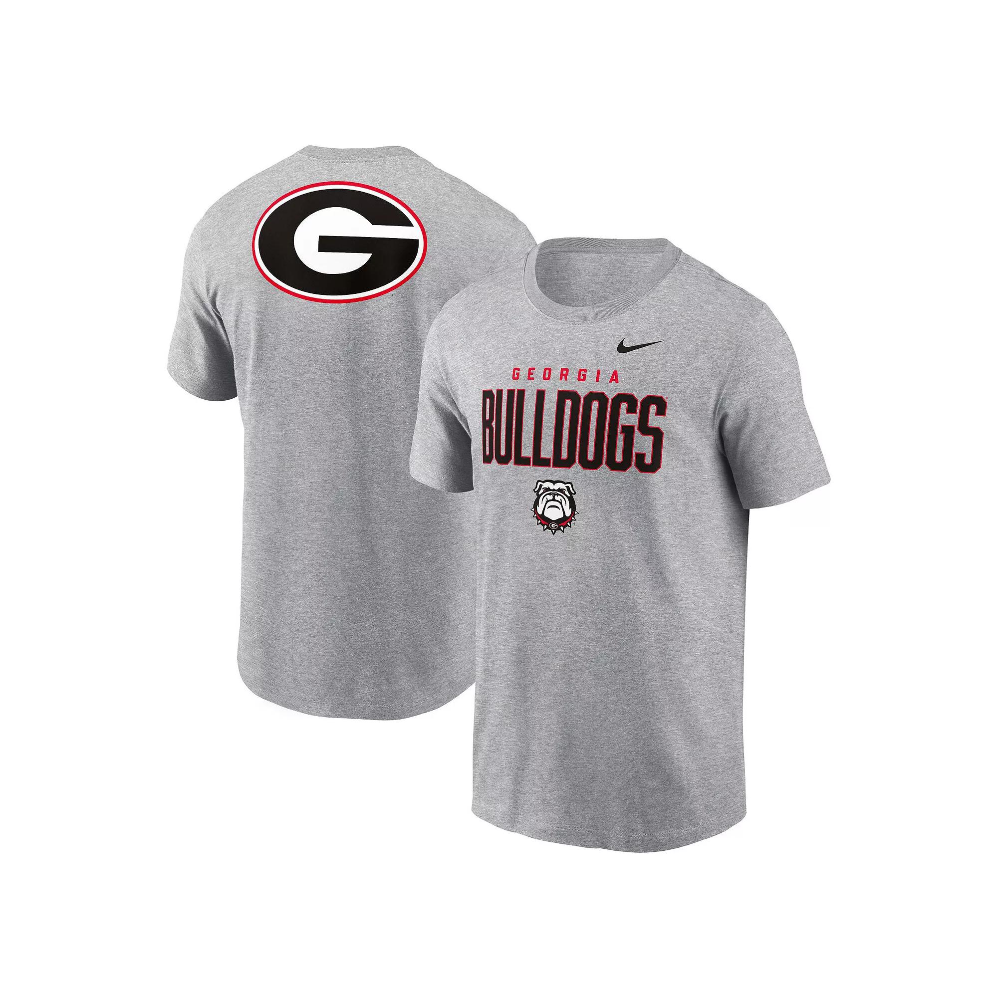 Men's Nike Heather Gray Georgia Bulldogs Campus 2-Hit Primary Mascot T-Shirt,  Product Image