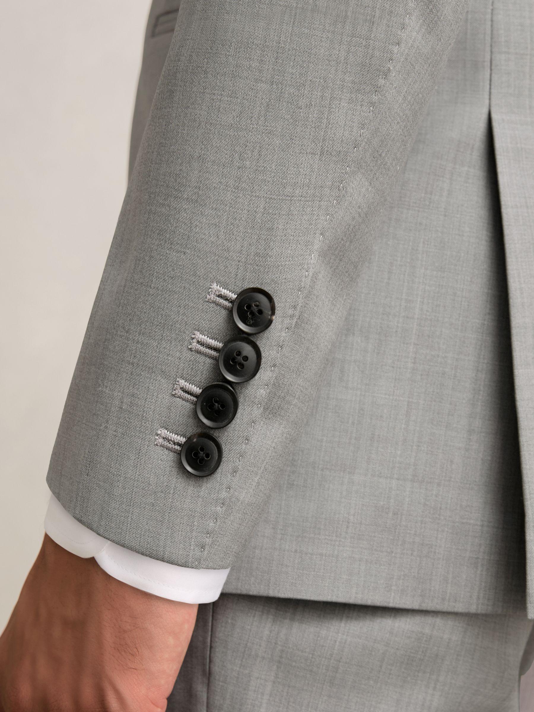 Slim-Fit Wool Single Breasted Suit Blazer in Mid Grey Product Image