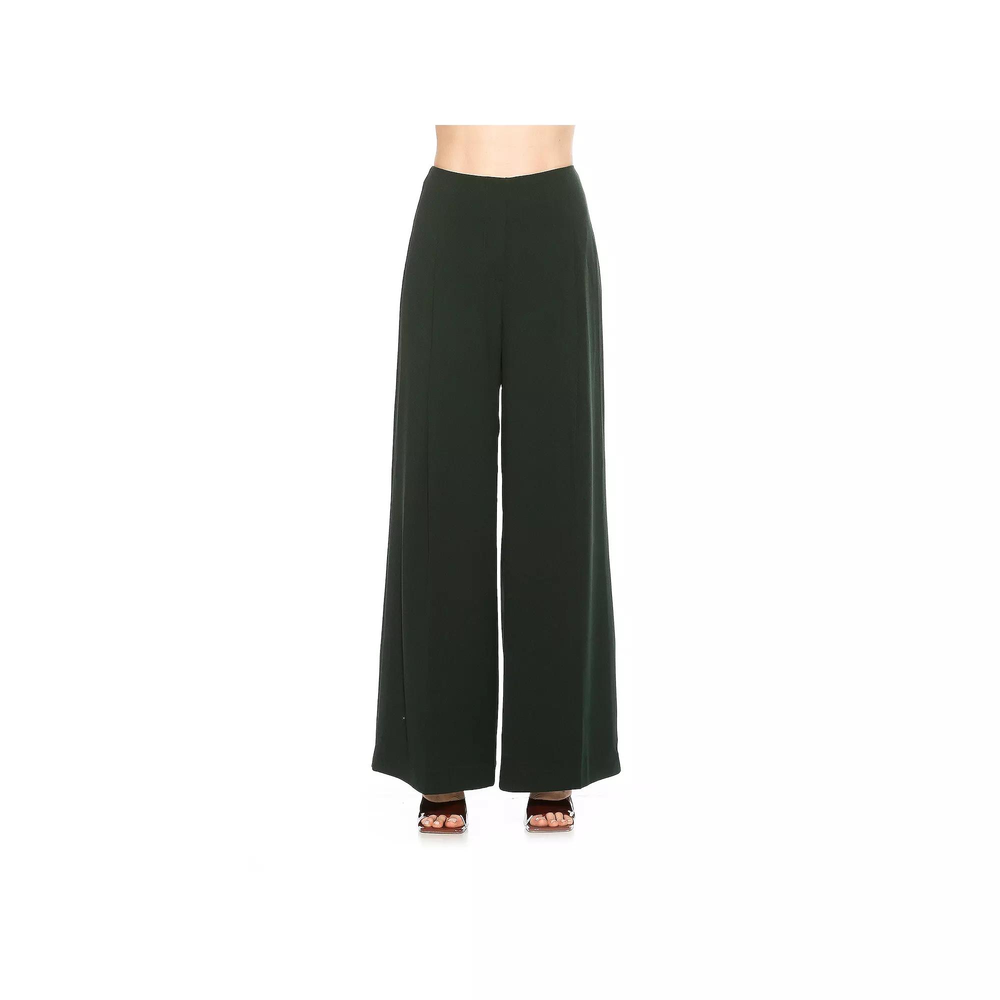 Women's ALEXIA ADMOR Rover Wide Leg Mid Rise Pants, Size: 6, Green Product Image
