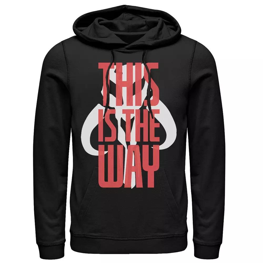 Men's Star Wars The Mandalorian This Is The Way Red Text Overlay Hoodie,  Product Image