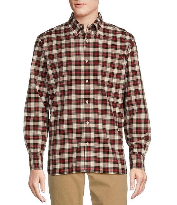 Cremieux Blue Label Big & Tall Classic Fit Plaid Oxford Long Sleeve Woven Shirt Product Image
