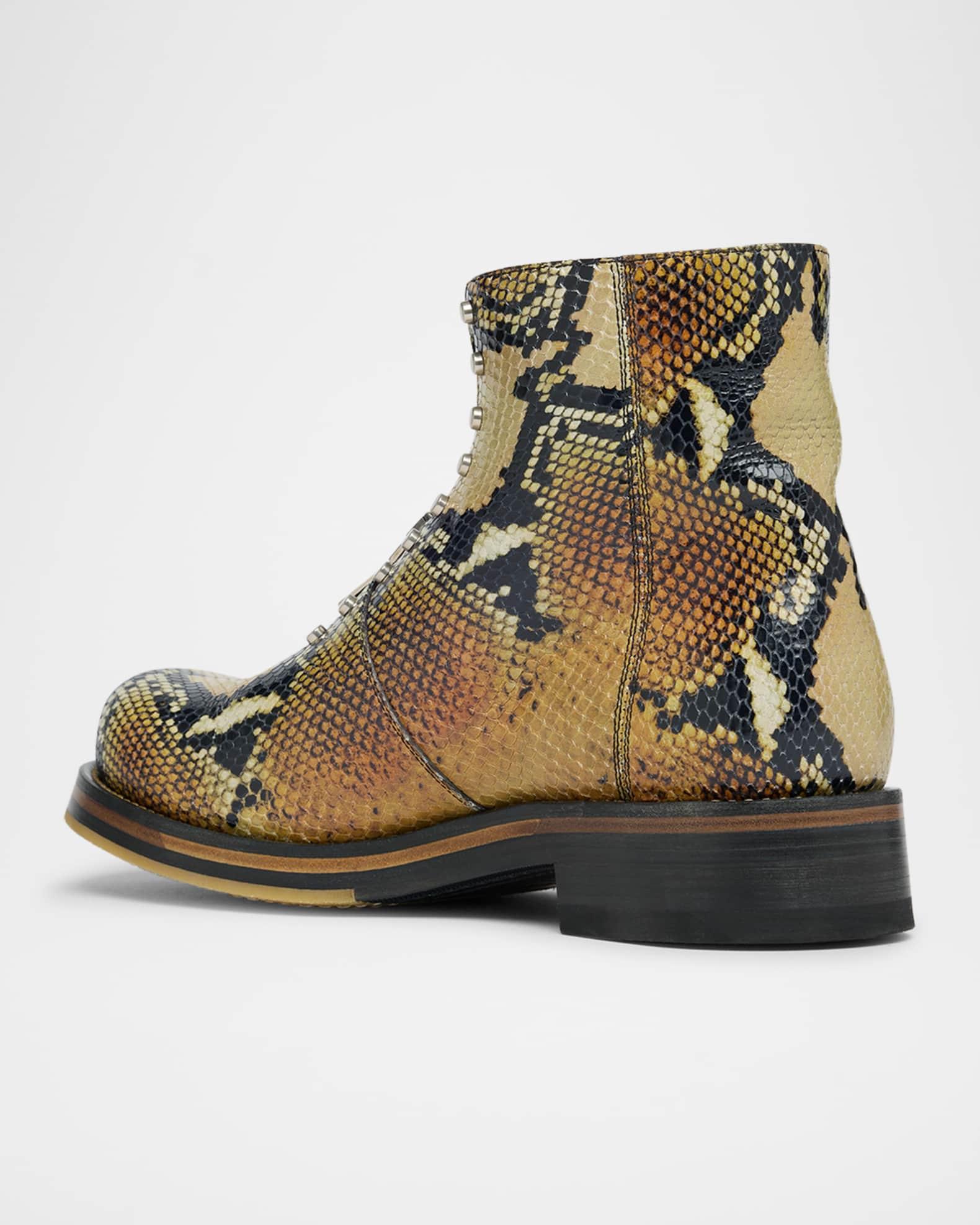 Men's Snake-Effect Leather Zip-Up Boots Product Image