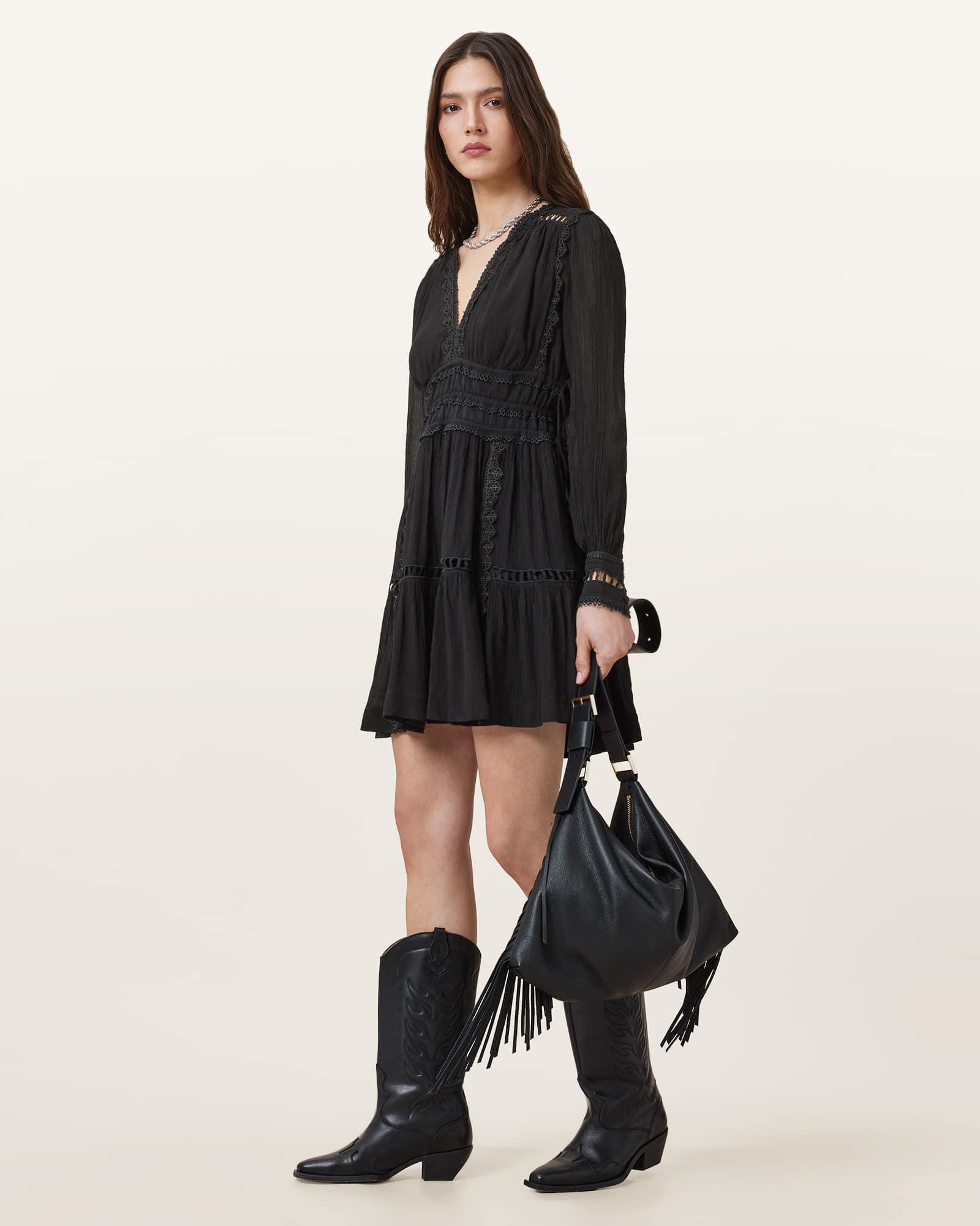 Xanthe Lace-Trimmed Mini Dress Product Image