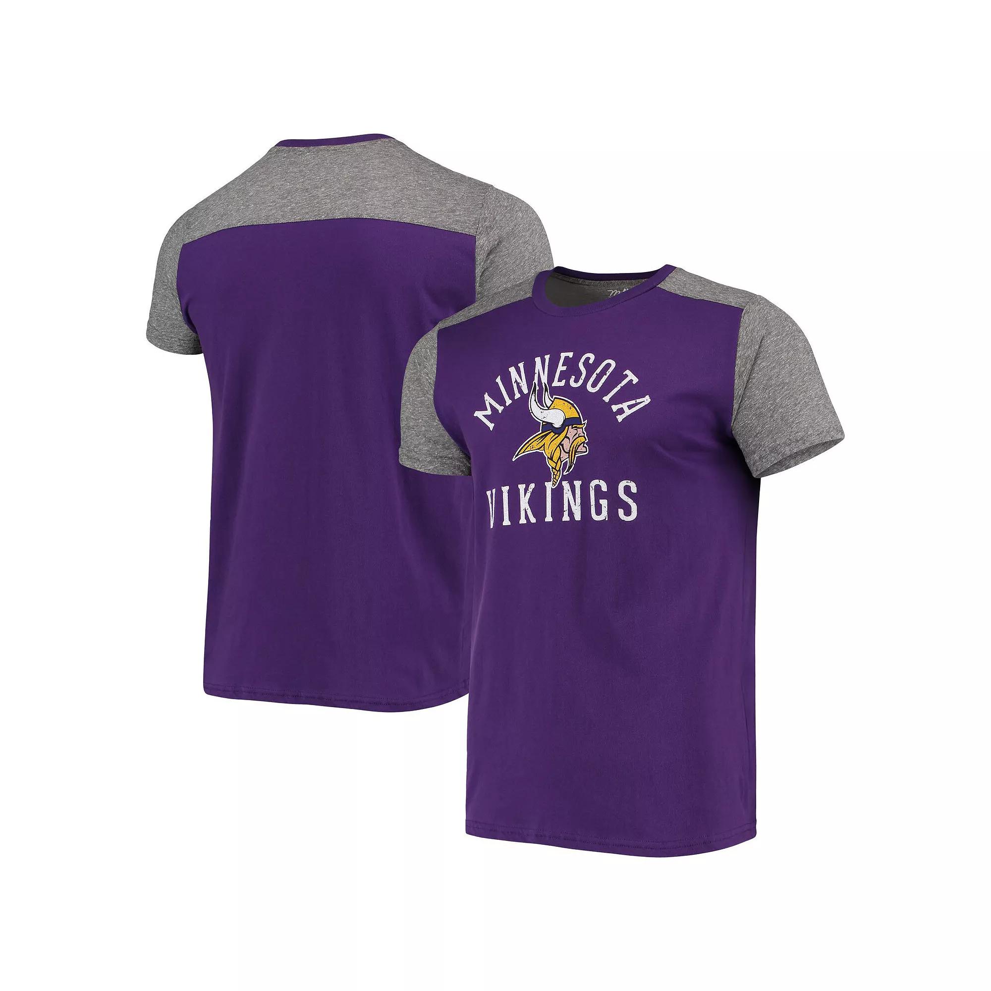 Men's Majestic Threads Purple/Gray Minnesota Vikings Field Goal Slub T-Shirt, Size: Large Product Image