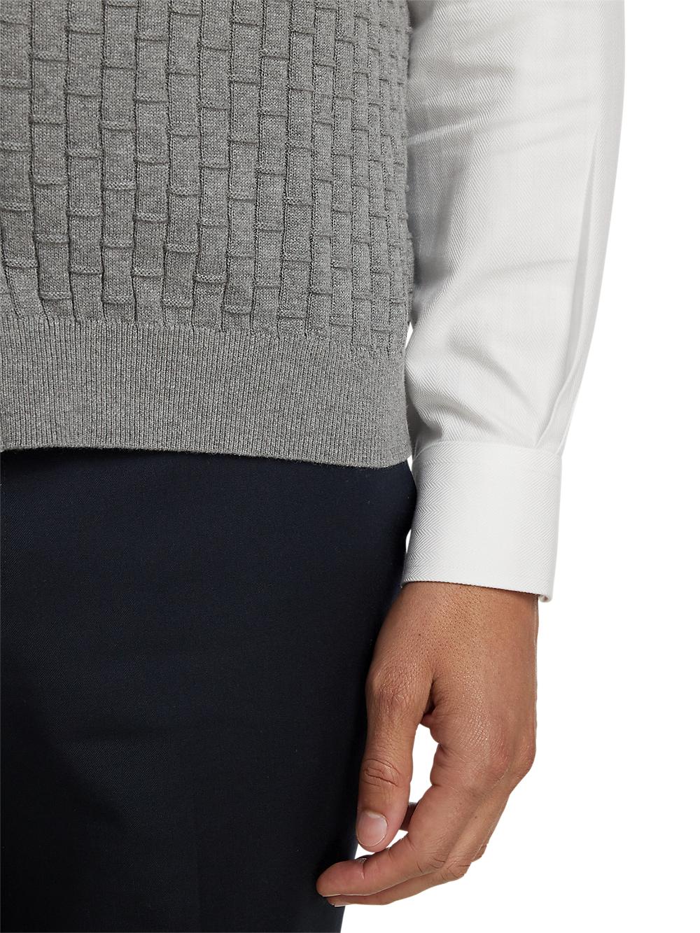 Cotton Button Front Cardigan Vest - Grey Product Image