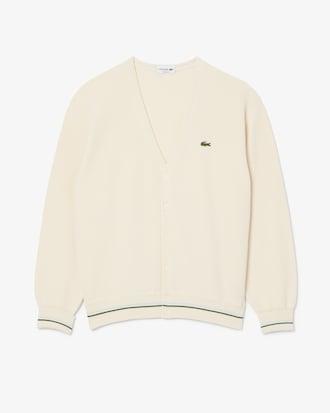 Relaxed Fit Stripe Detail Cotton Cardigan Product Image