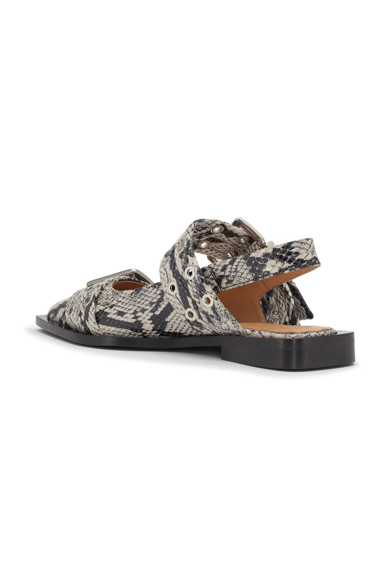 Snake Printed Chunky Buckle Ballerinas Product Image