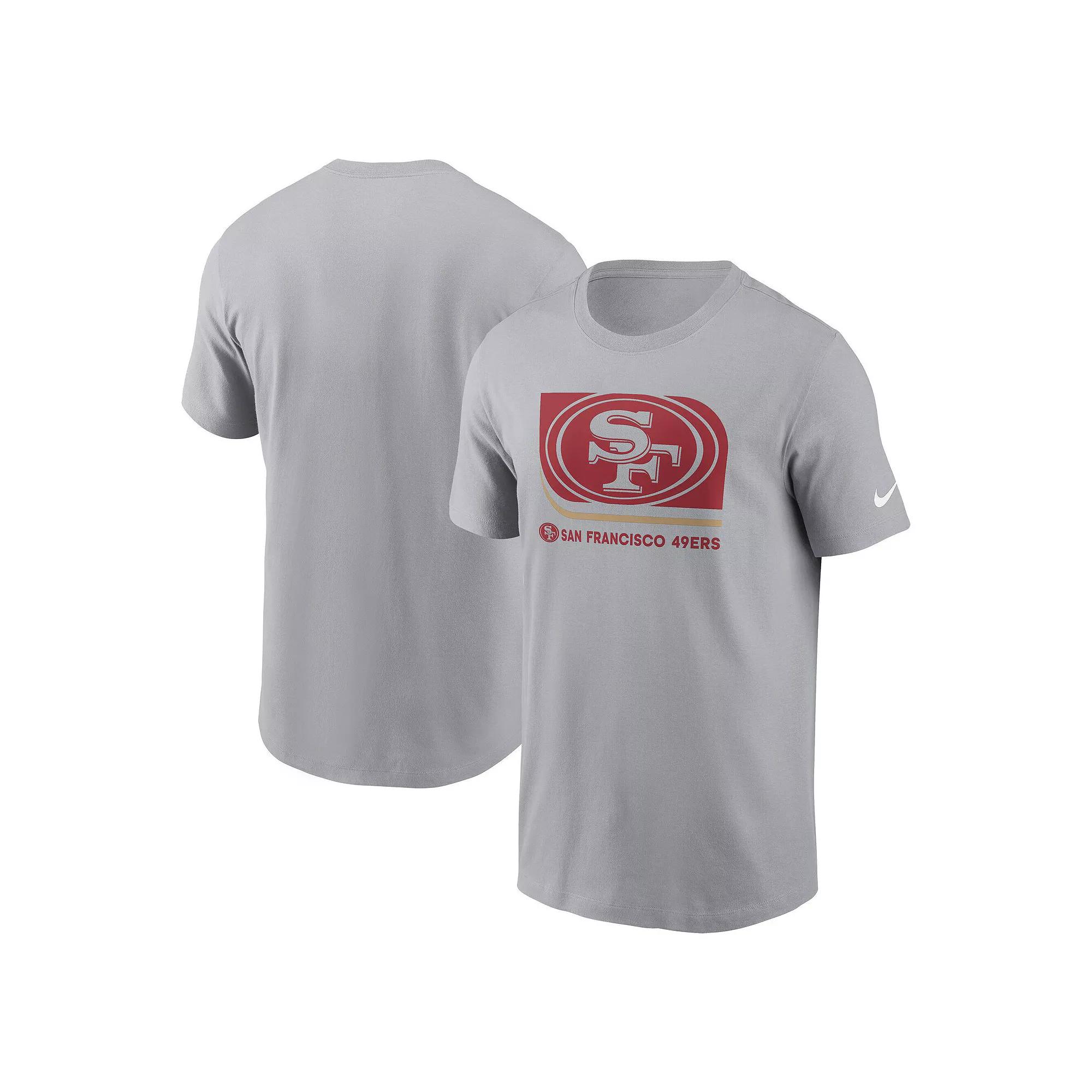 Men's Nike  Gray San Francisco 49ers Lockup Essential T-Shirt, Size: Small, Grey Product Image
