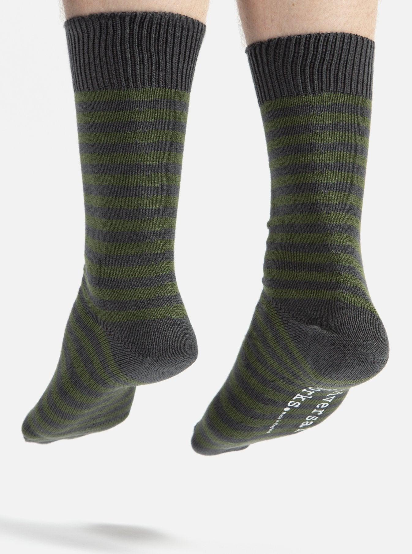 Grey Cotton Stripe Sock Product Image