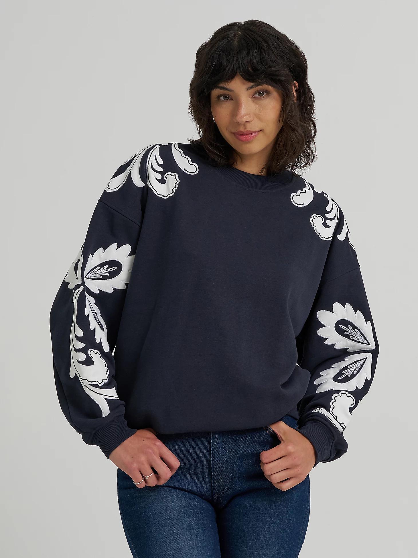 Women's Applique Sweatshirt in Dark Product Image