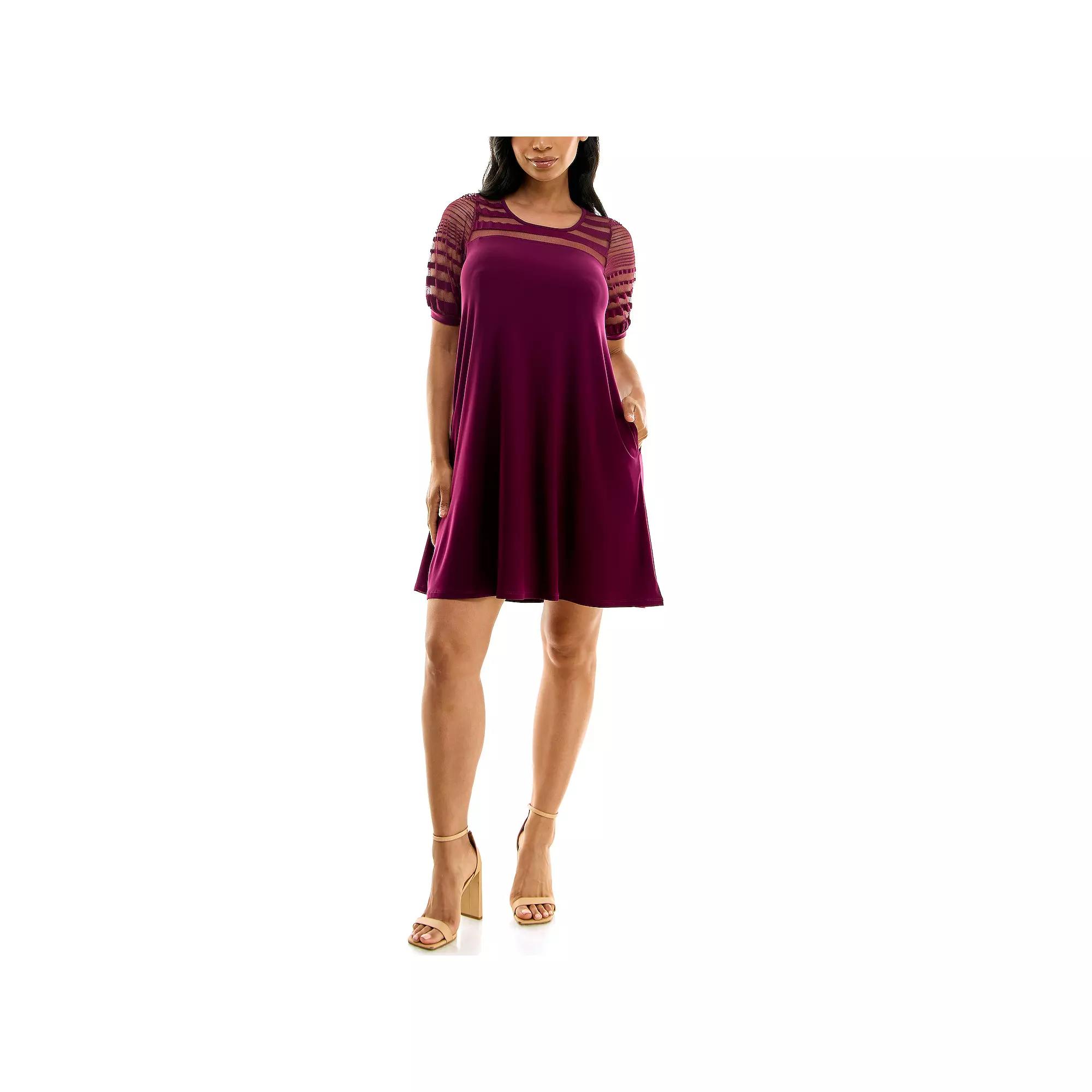 Women's Nina Leonard Semi-Sheer Dress,  Product Image