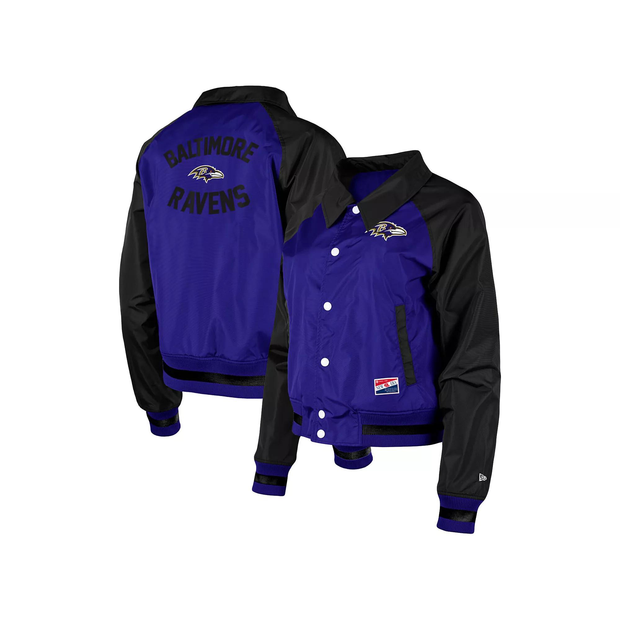 Women's New Era Purple Baltimore Ravens Coaches Raglan Full-Snap Jacket, Size: Small Product Image