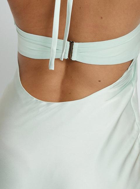 Odyssa Halter Maxi Dress Mint Green Product Image