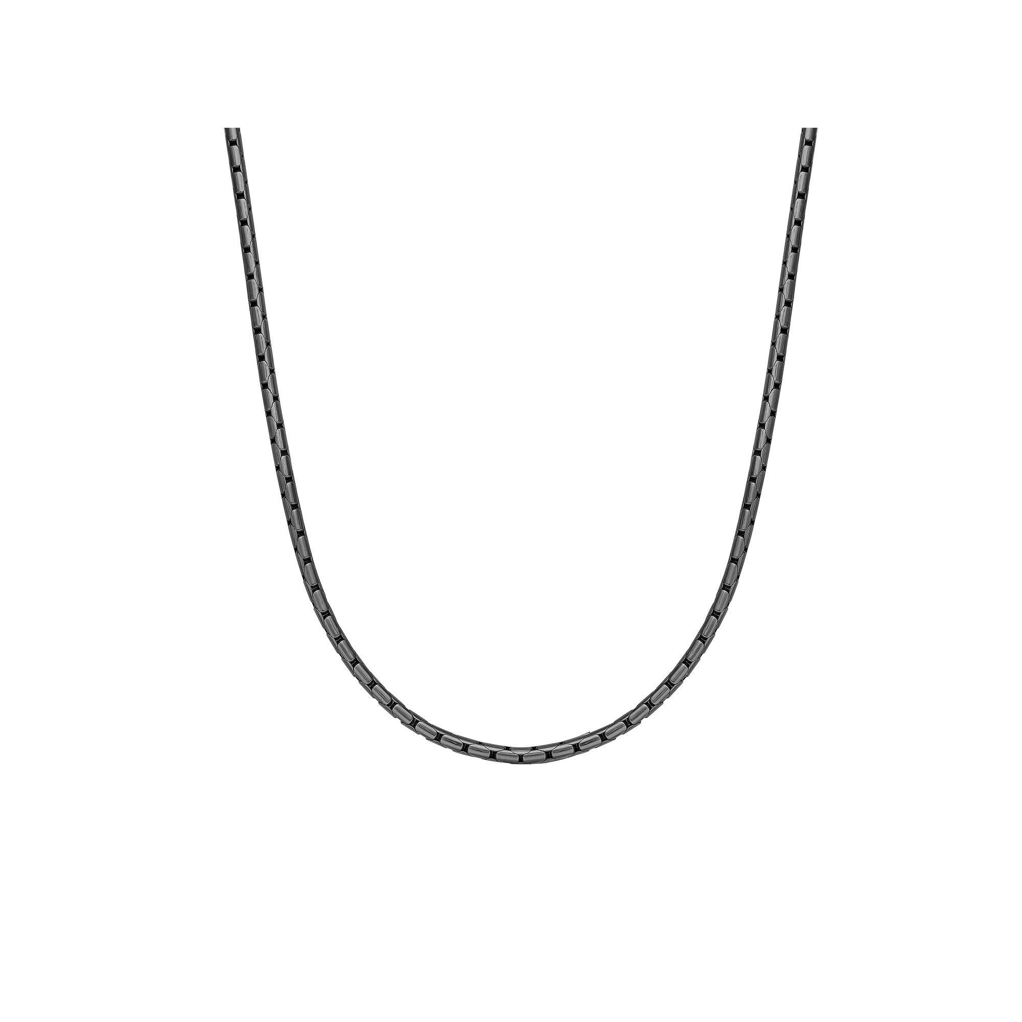 LYNX Stainless Steel 4mm Snake Gray Ion-Plated Men's Necklace,  Product Image