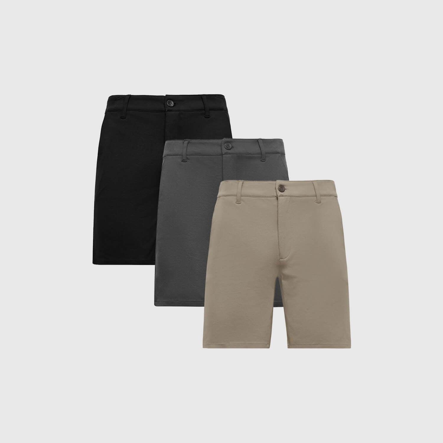 9" Neutral Comfort Knit Chino Shorts 3-Pack Product Image