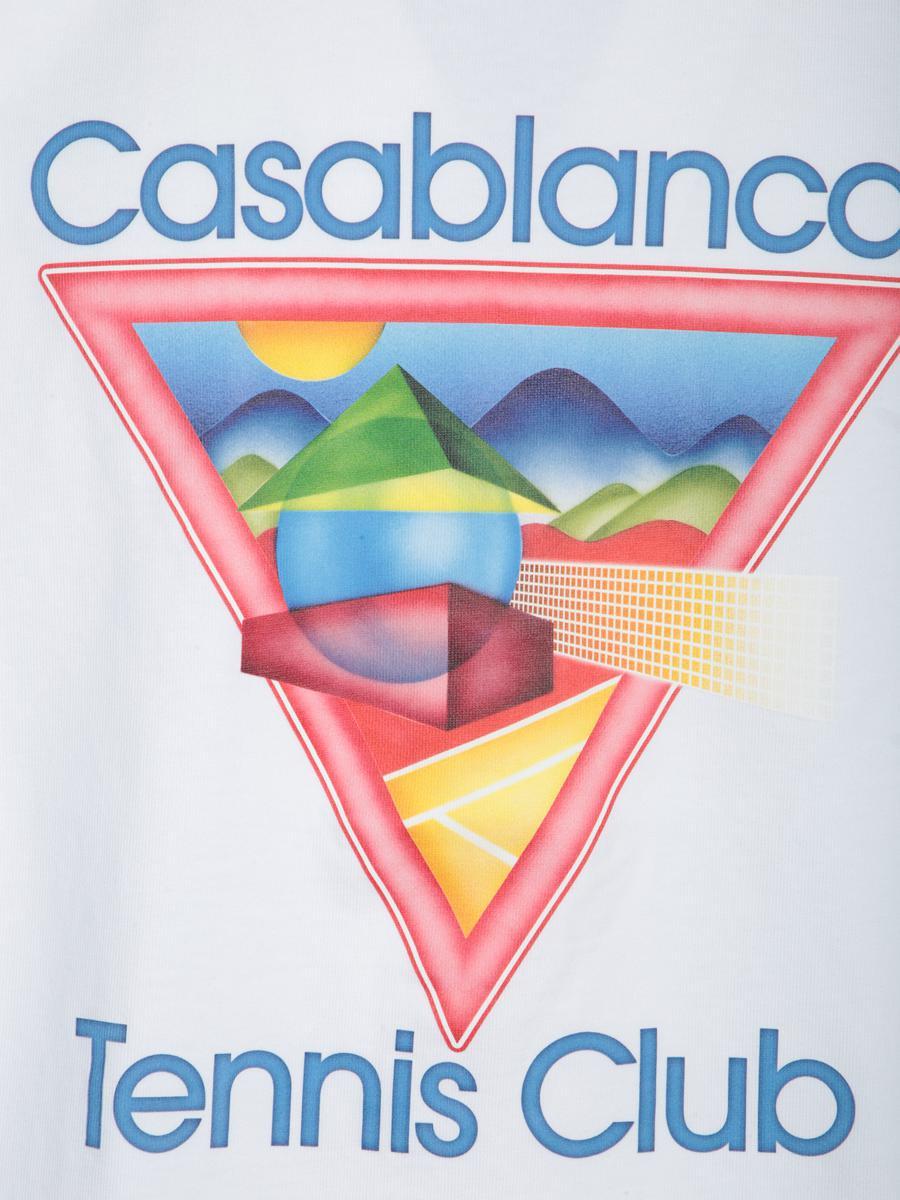 CASABLANCA Cotton Crew Neck T-shirt With Graphic Print In White Product Image