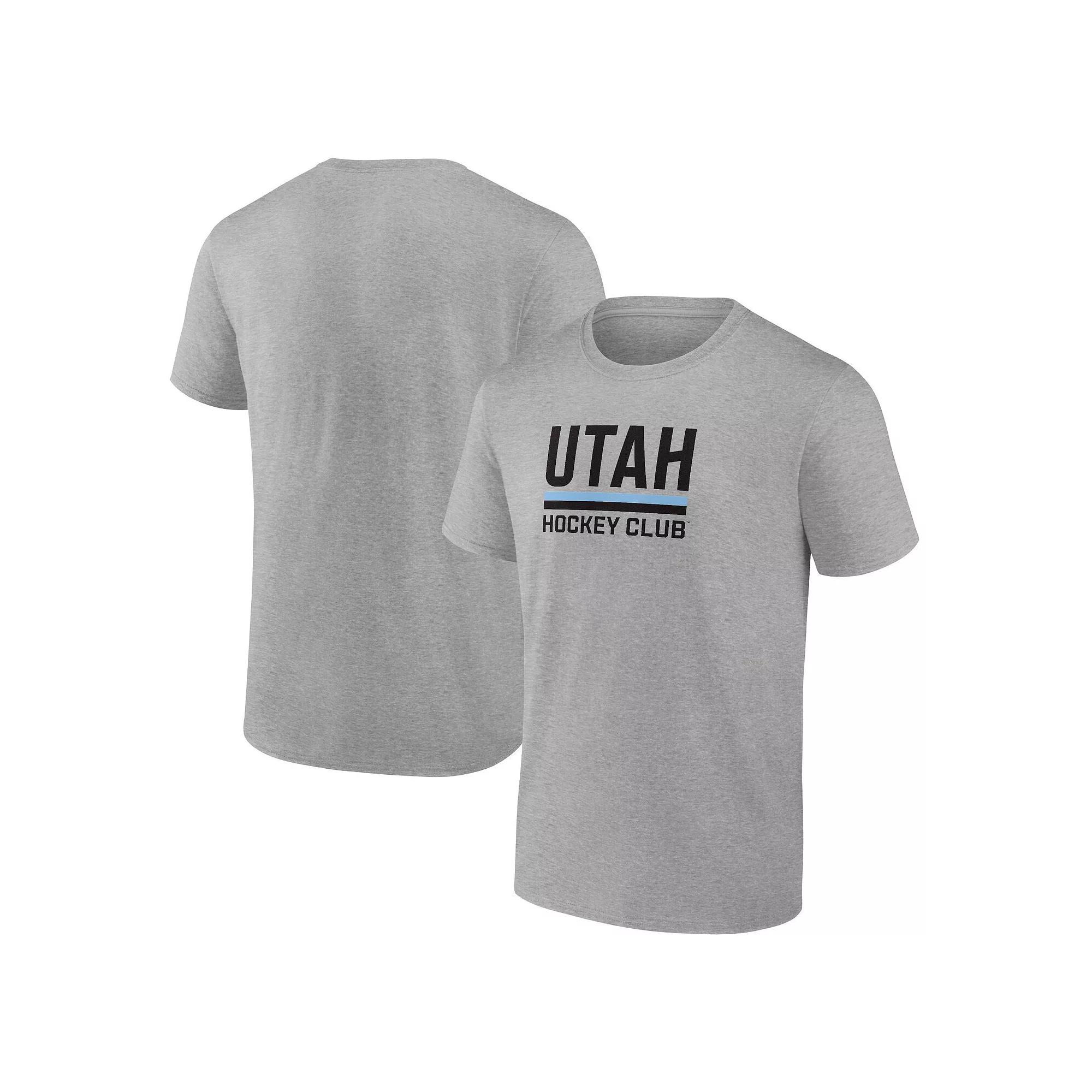 Men's Fanatics Heather Gray Utah Hockey Club Draft Logo T-Shirt, Size: Medium, Ute Grey Product Image