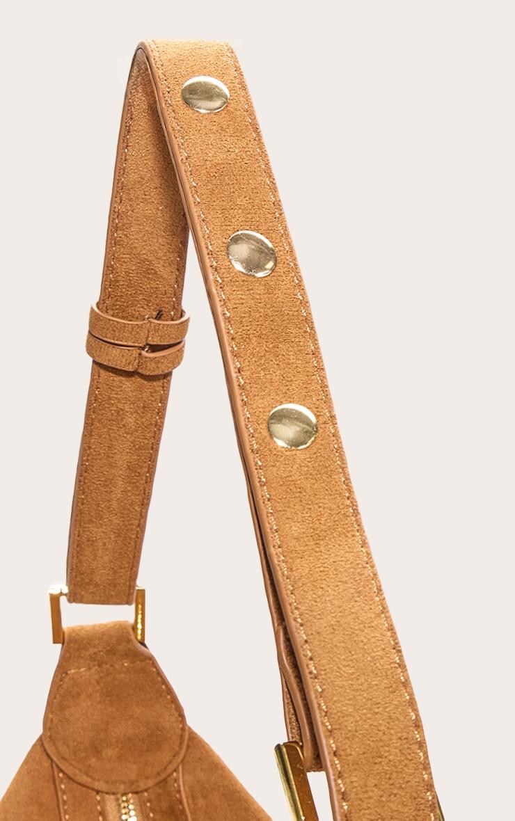 Tan Suede Oversized Slouchy Shoulder Bag Product Image