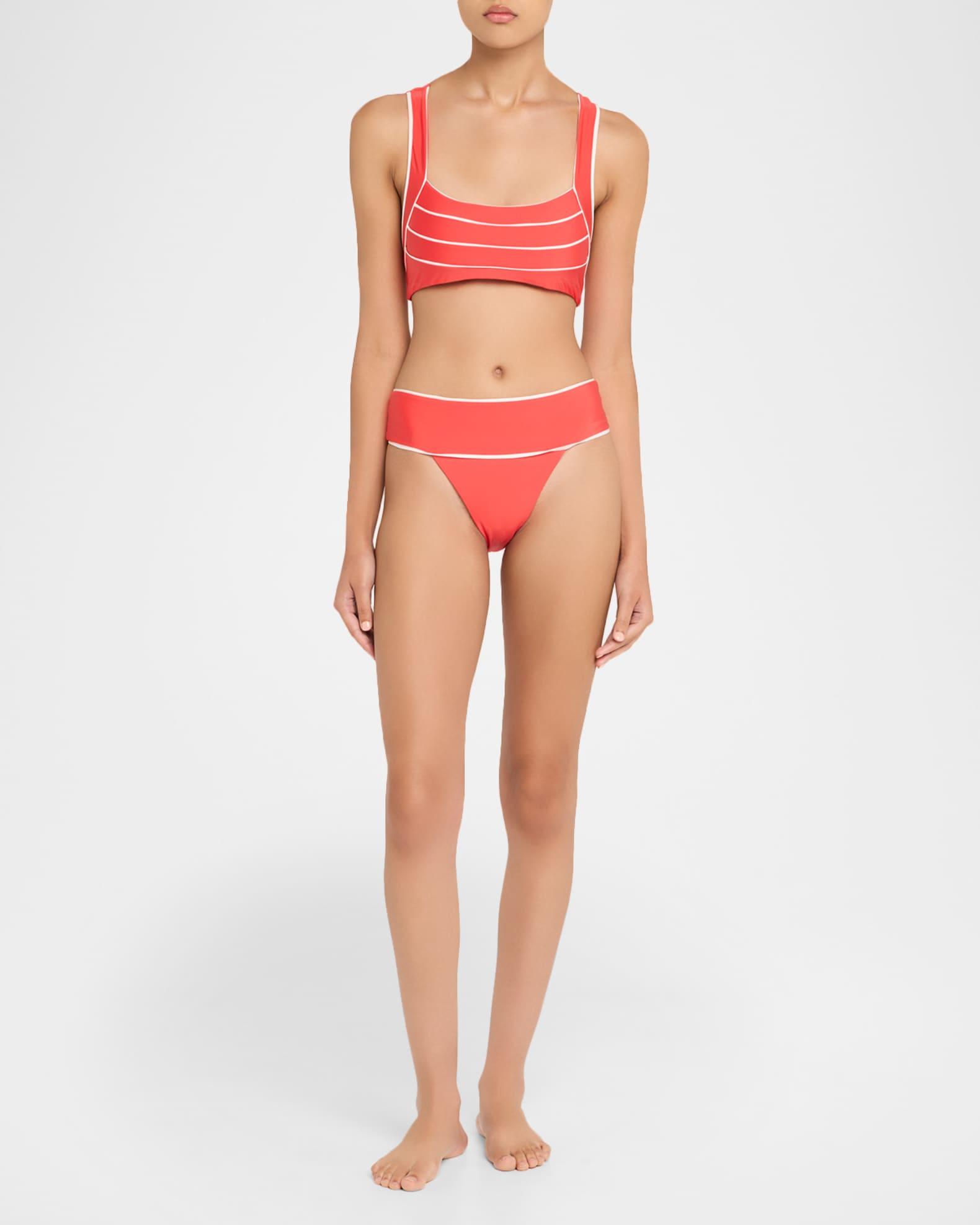 Banded High-Waist Bikini Bottoms Product Image