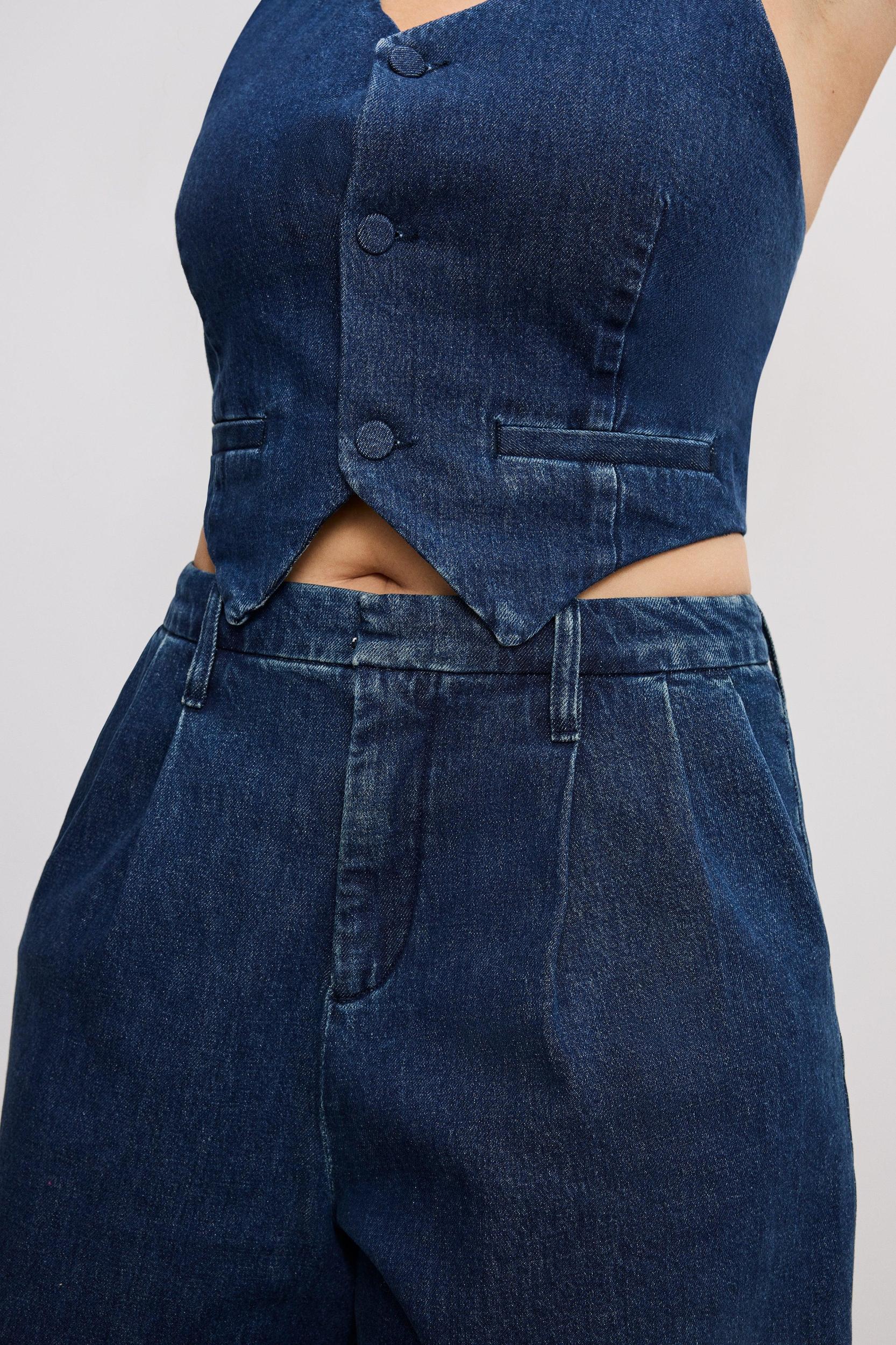 90S PLEATED  DENIM TROUSERS | INDIGO724 Product Image