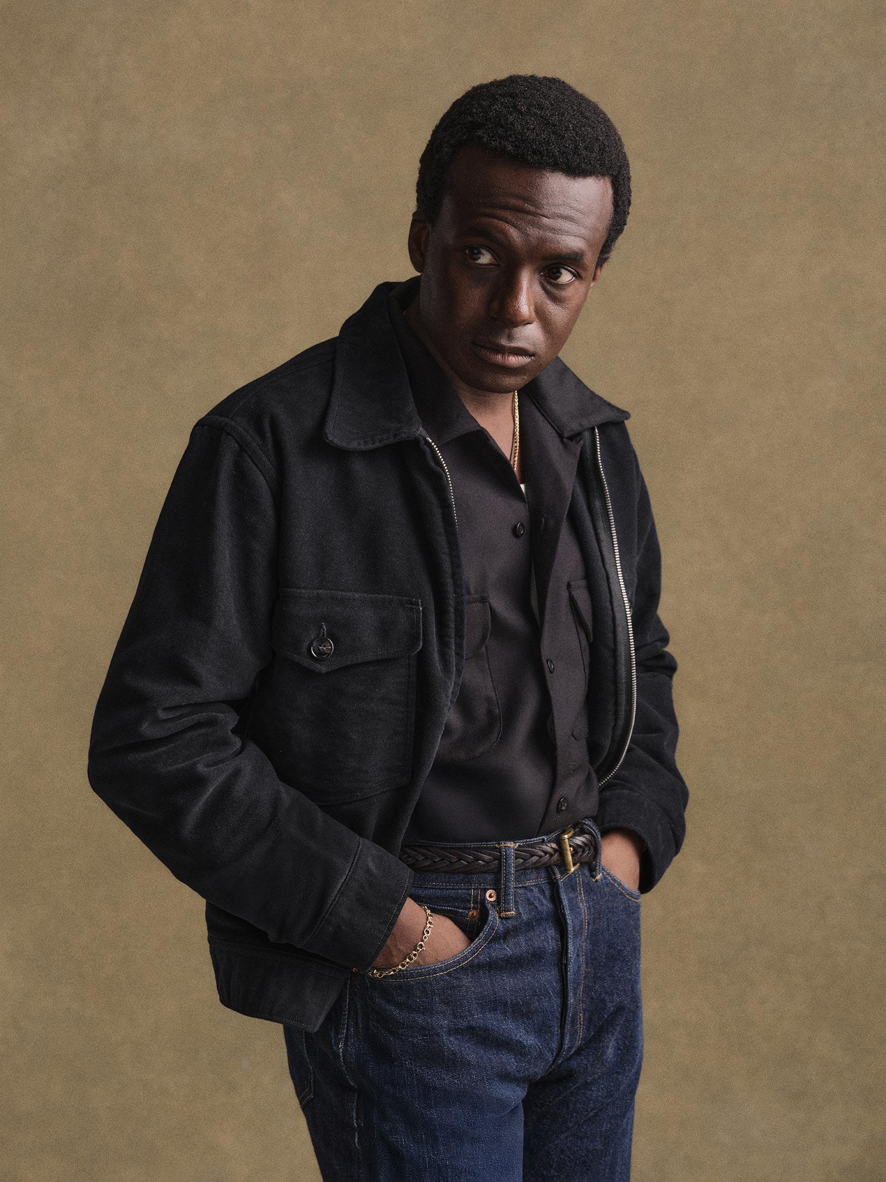 Black Italian Doeskin Station Jacket Product Image