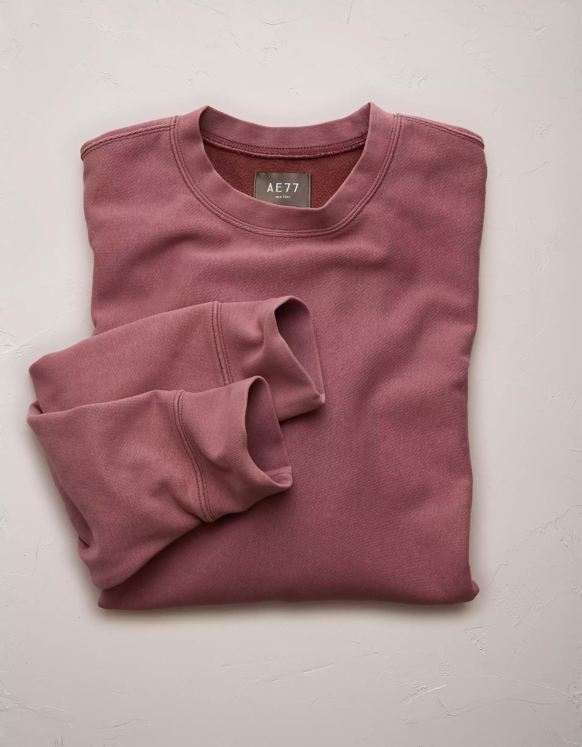 AE77 Premium Fleece Cropped Crew Neck Sweatshirt Product Image