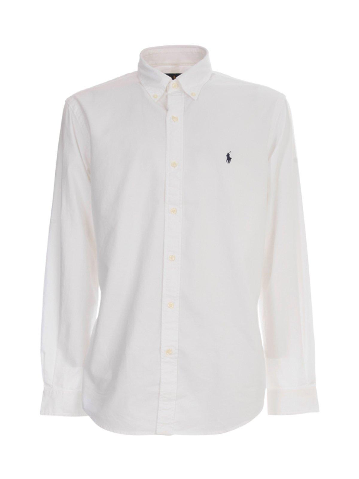POLO RALPH LAUREN Long Sleeve Sport Shirt Clothing In White Product Image