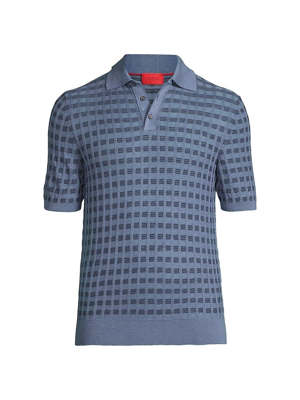 Mens Silk-Cashmere-Wool Jacquard Polo Shirt Product Image