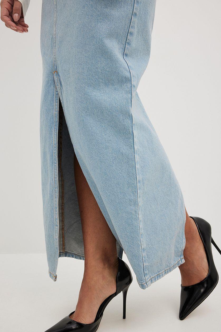 Slit Detailed Maxi Denim Skirt Product Image