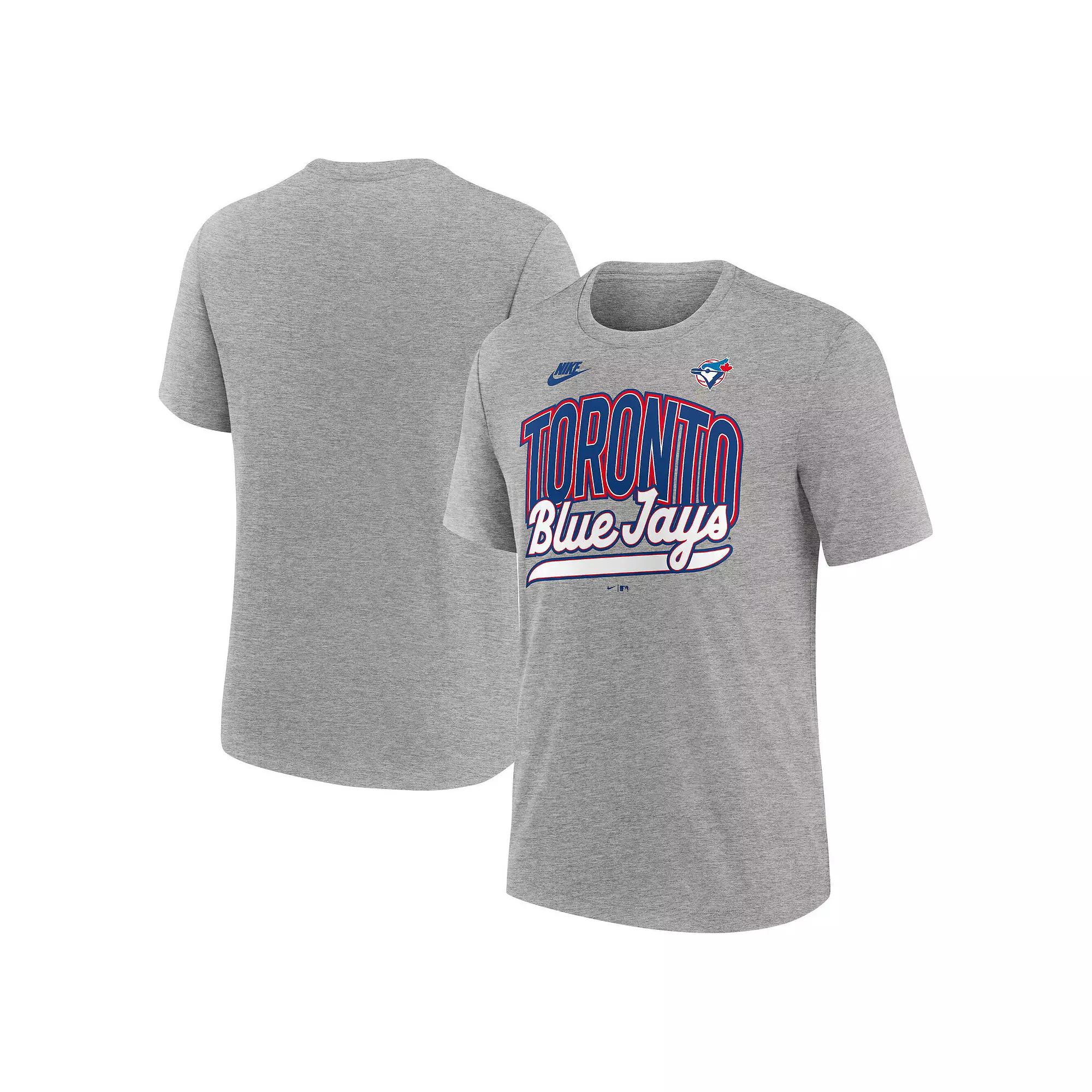 Men's Nike Heather Gray Toronto Blue Jays Cooperstown Collection Retro Tri-Blend T-Shirt,  Product Image