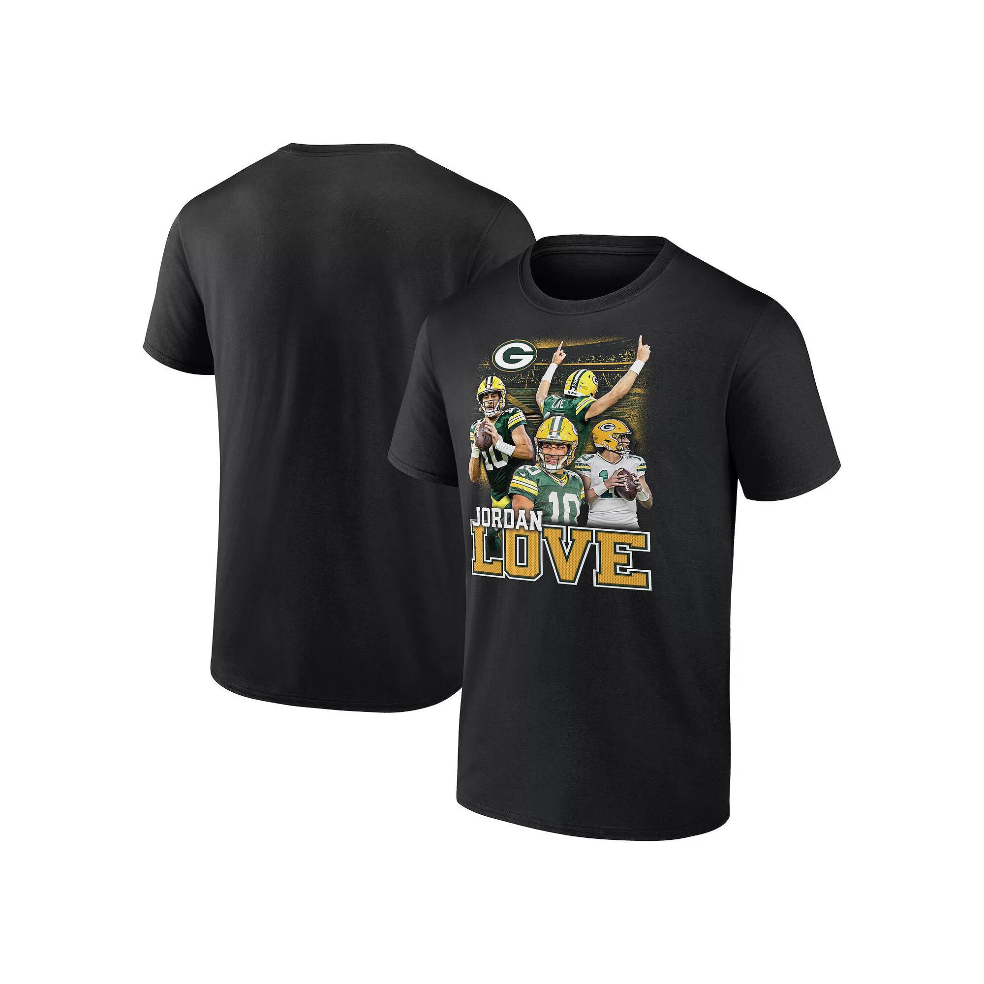 Men's Fanatics Jordan Love Black Green Bay Packers Notorious Player Graphic T-Shirt,  Product Image