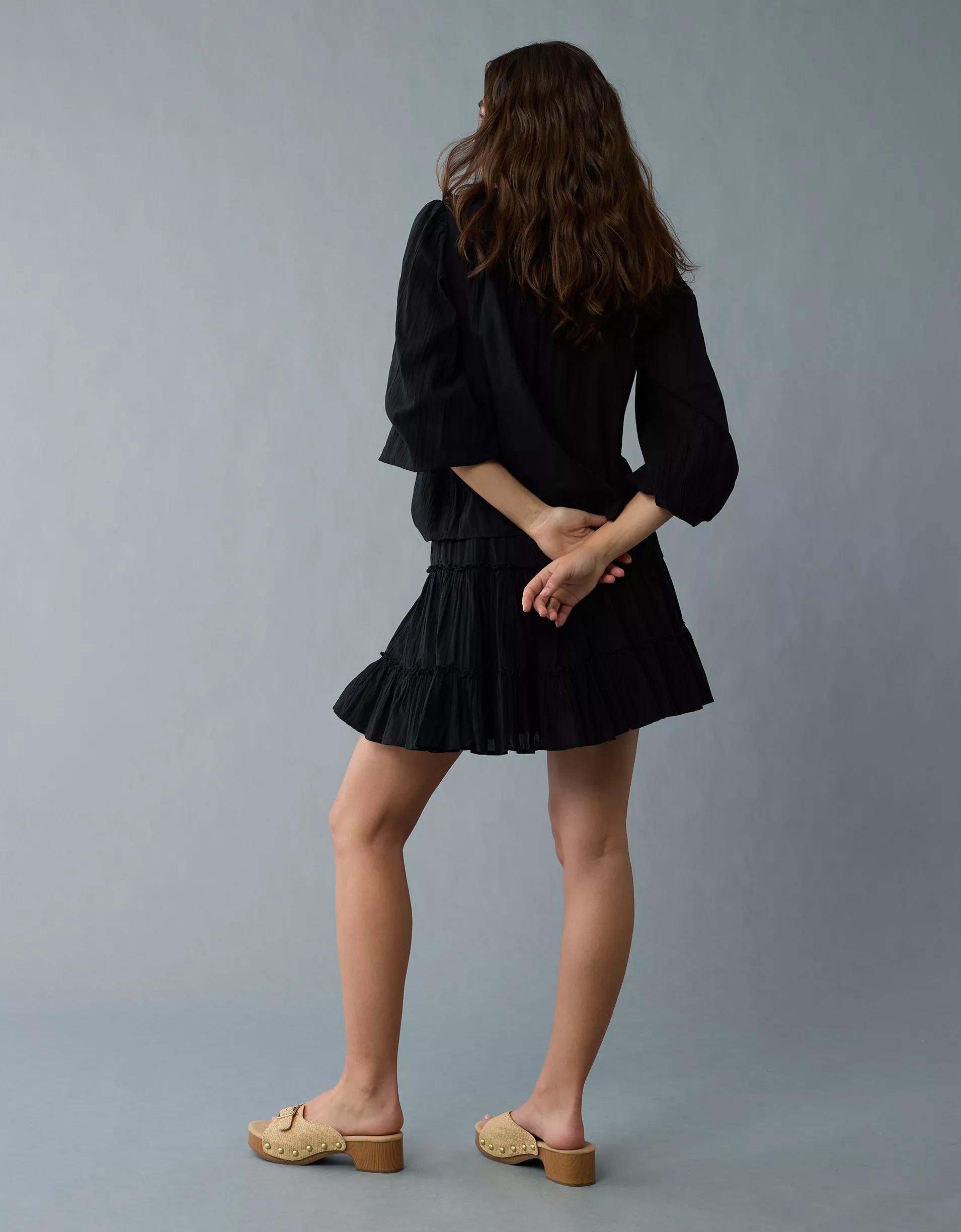 AE High-Waisted Tiered Mini Skirt Product Image
