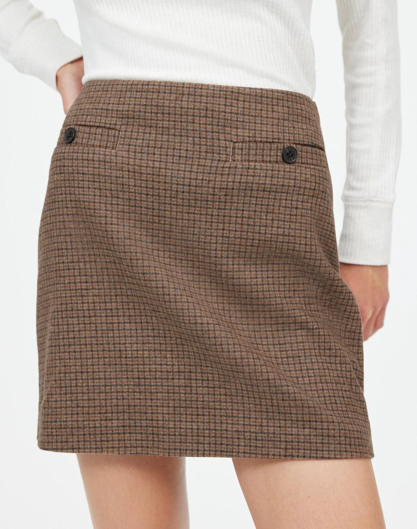Wool-Blend Mini Skirt in Check Product Image