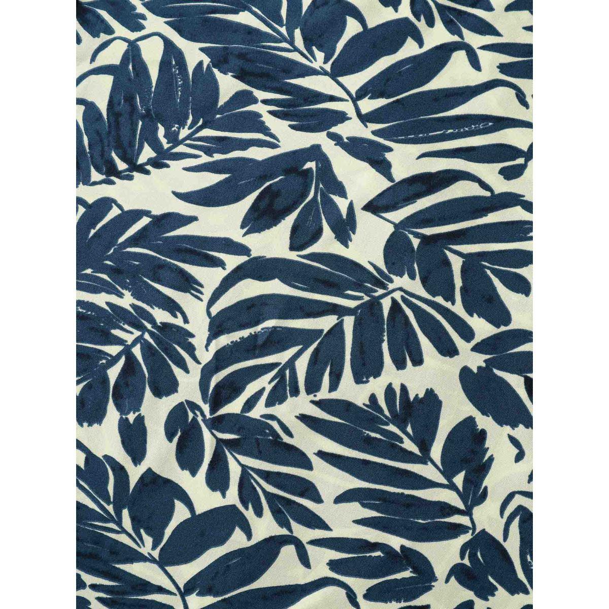 Plus Size Tropical Leaf Print Wide-Leg Pants Women Indigo Resort Wide Leg Mid Rise Vacation Pants BloomChic 30/6X Product Image