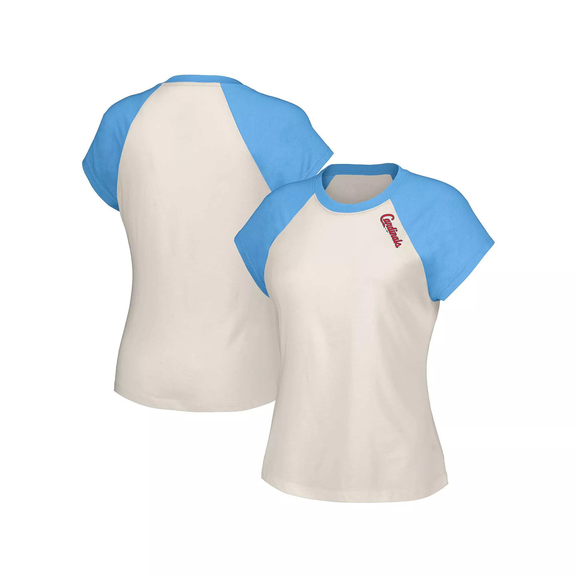 Women's Lusso Style  White St. Louis Cardinals Nikki Raglan T-Shirt, Size: XL Product Image