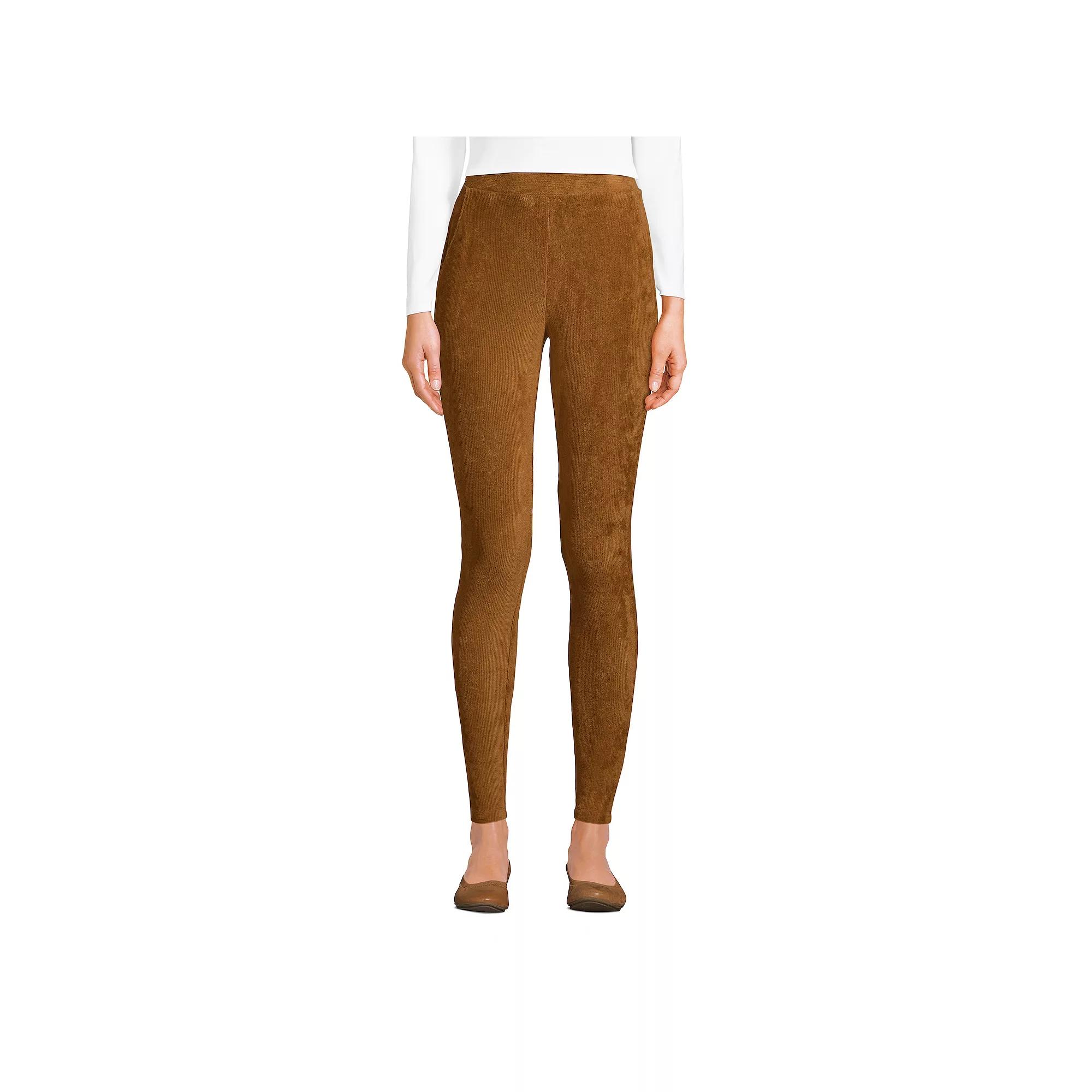 Women's Lands' End Sport High-Rise Corduroy Leggings, Size: Large, Coriander Product Image