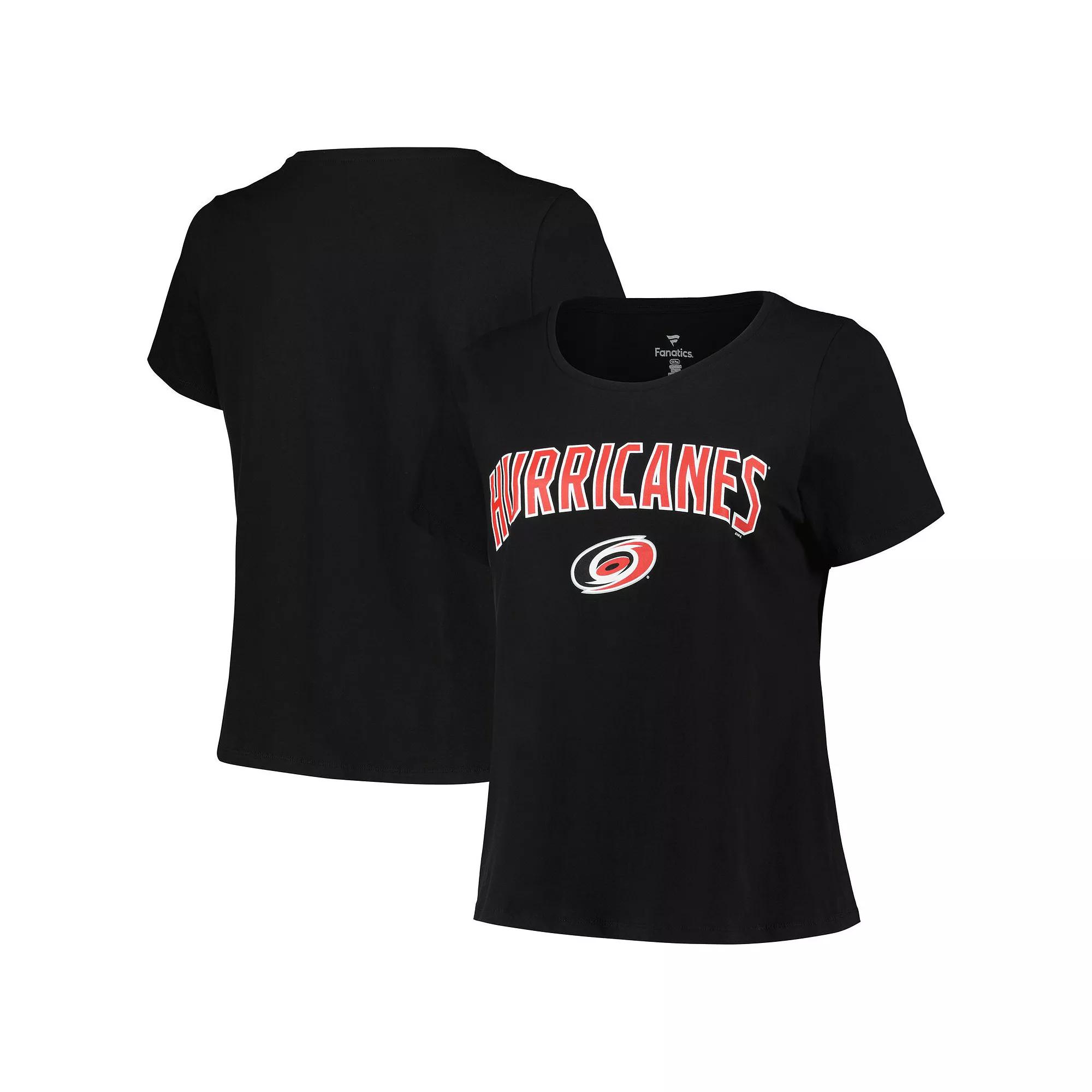 Women's Profile Black Carolina Hurricanes Plus Size Arch Over Logo T-Shirt, Size: 3XL Product Image