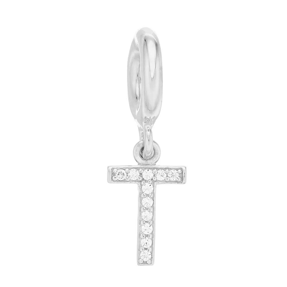 SIRI USA by TJM Sterling Silver Cubic Zirconia Initial Charm, Women's Product Image